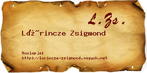 Lőrincze Zsigmond névjegykártya